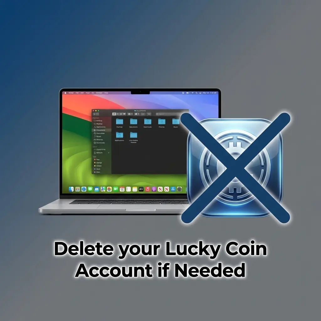Lucky Coin account closure guide showing steps for deleting an account and managing withdrawals, bets and bonuses
