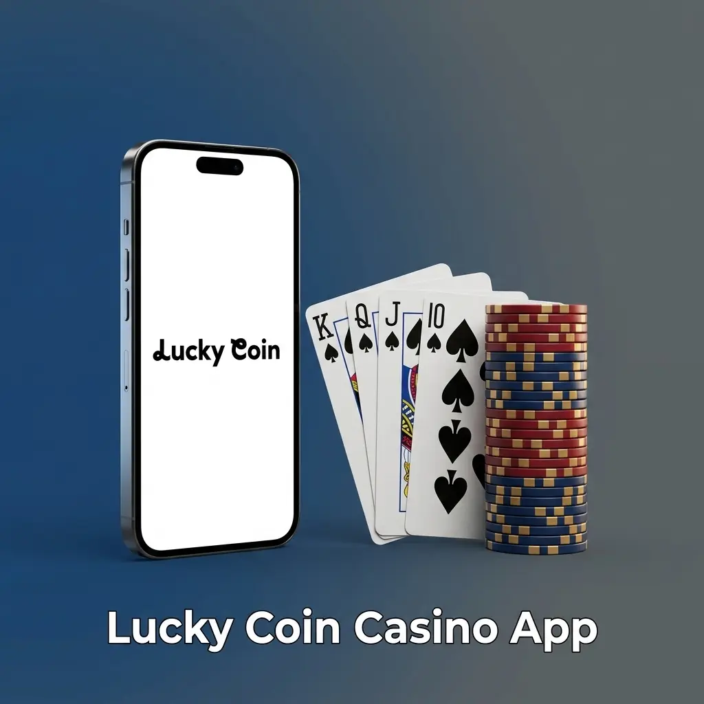 Lucky Coin casino app home screen showing live casino games, slots, and promotions from top developers