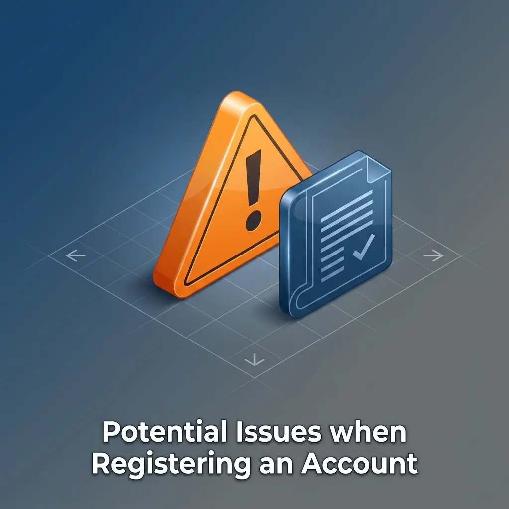 Account registration issues guide covering email codes, mobile errors, duplicate accounts and document uploads