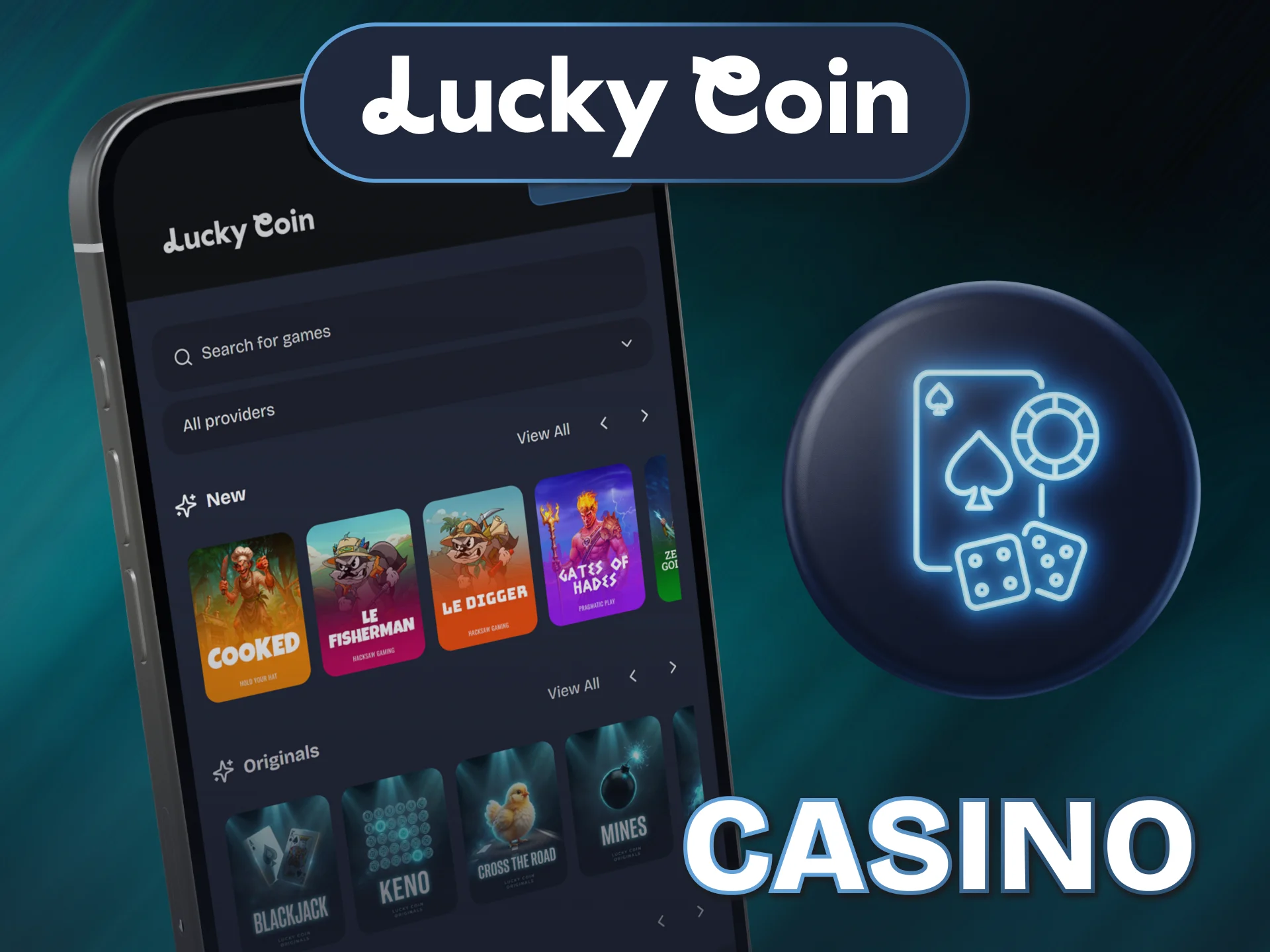 Play thousands of fast-loading slots within the mobile Lucky Coin App.