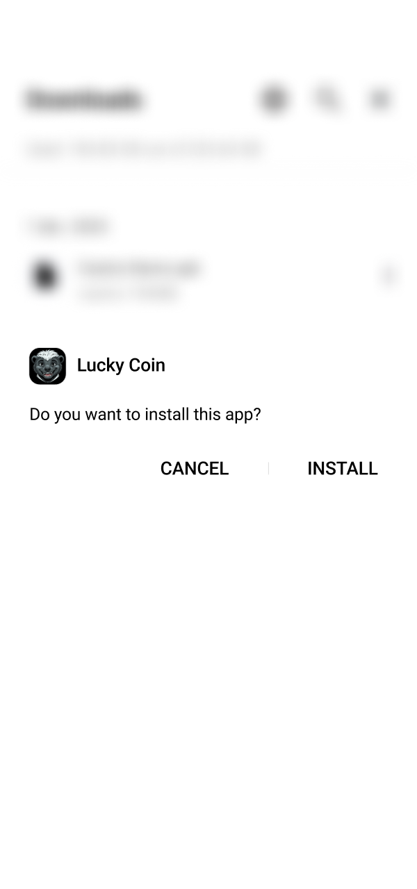 Run the unpack package tool option to download Lucky Coin App.