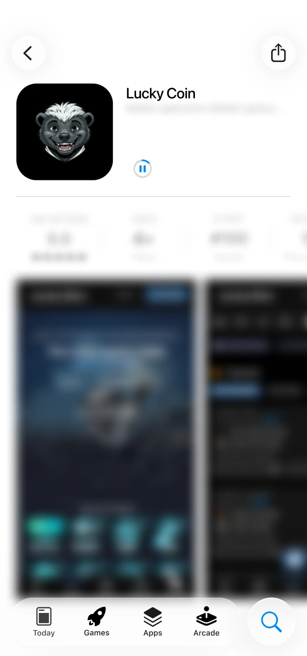 Let the mobile system process unpack files for the Lucky Coin App.