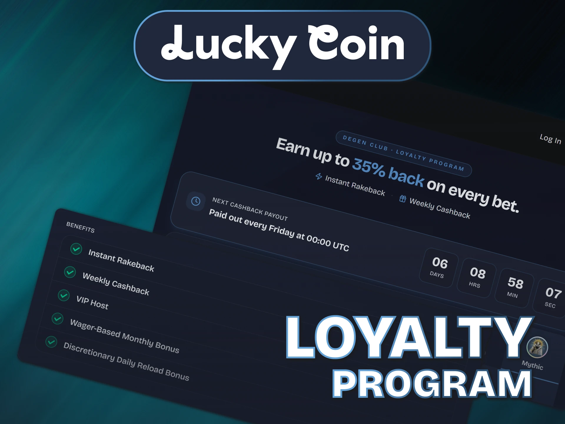 Join the elite VIP tier to unlock custom rewards via Lucky Coin Bonuses.