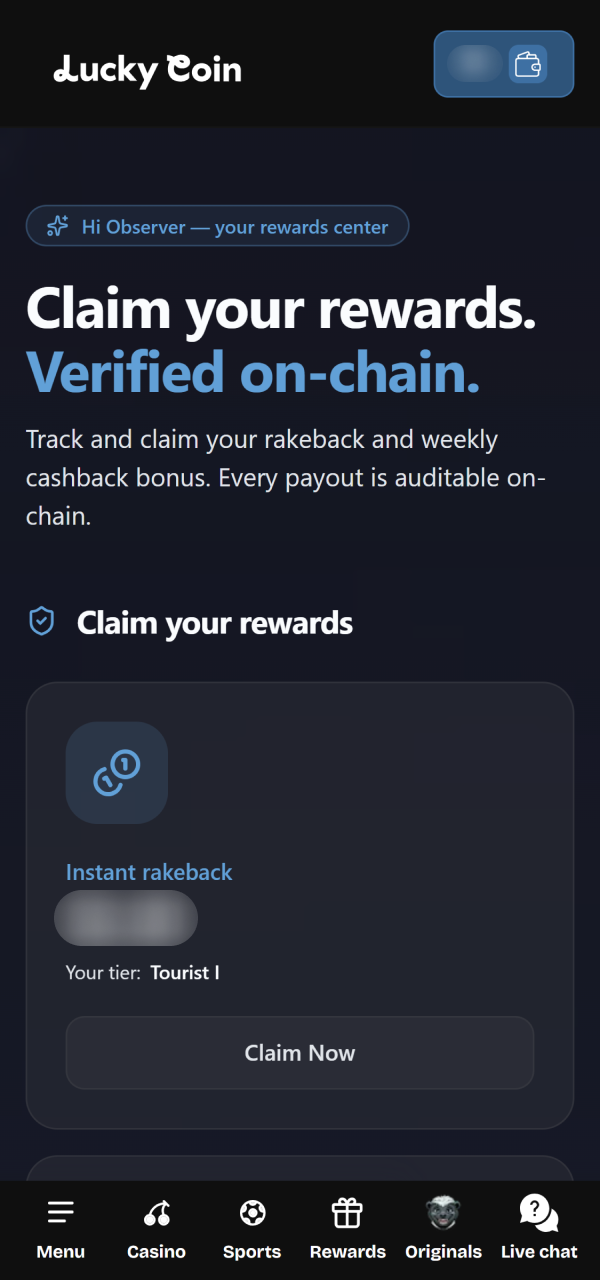 Trigger the selected voucher promo manually inside the Lucky Coin Bonuses section.