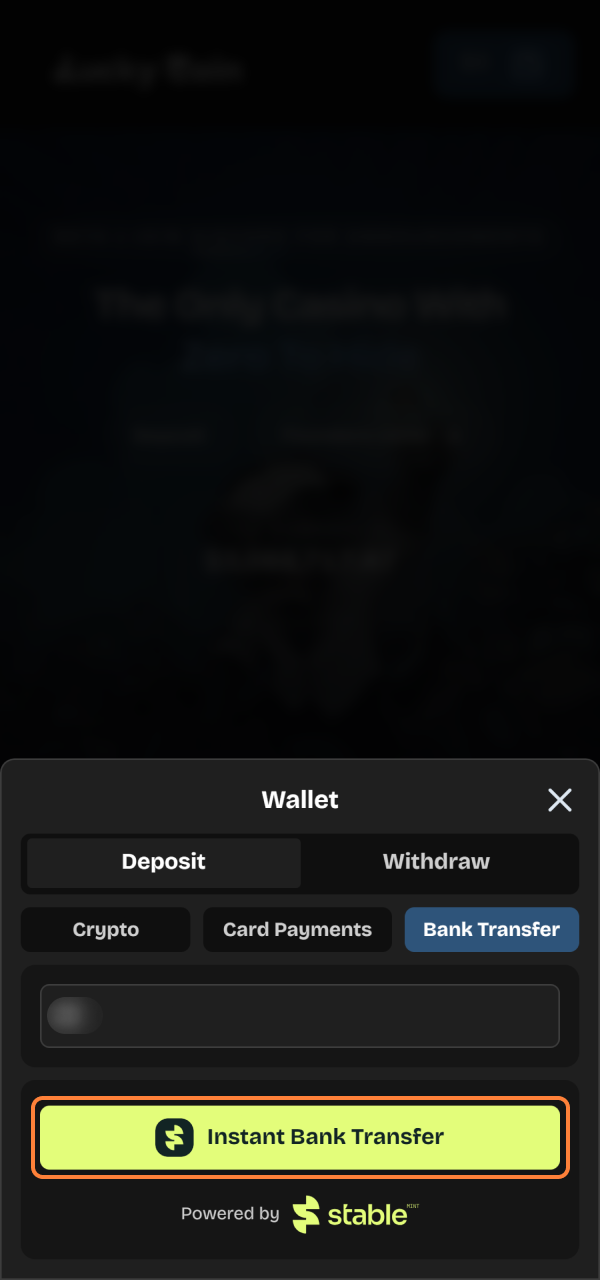 Approve the automated money transfer request to finalize your Lucky Coin Deposit.