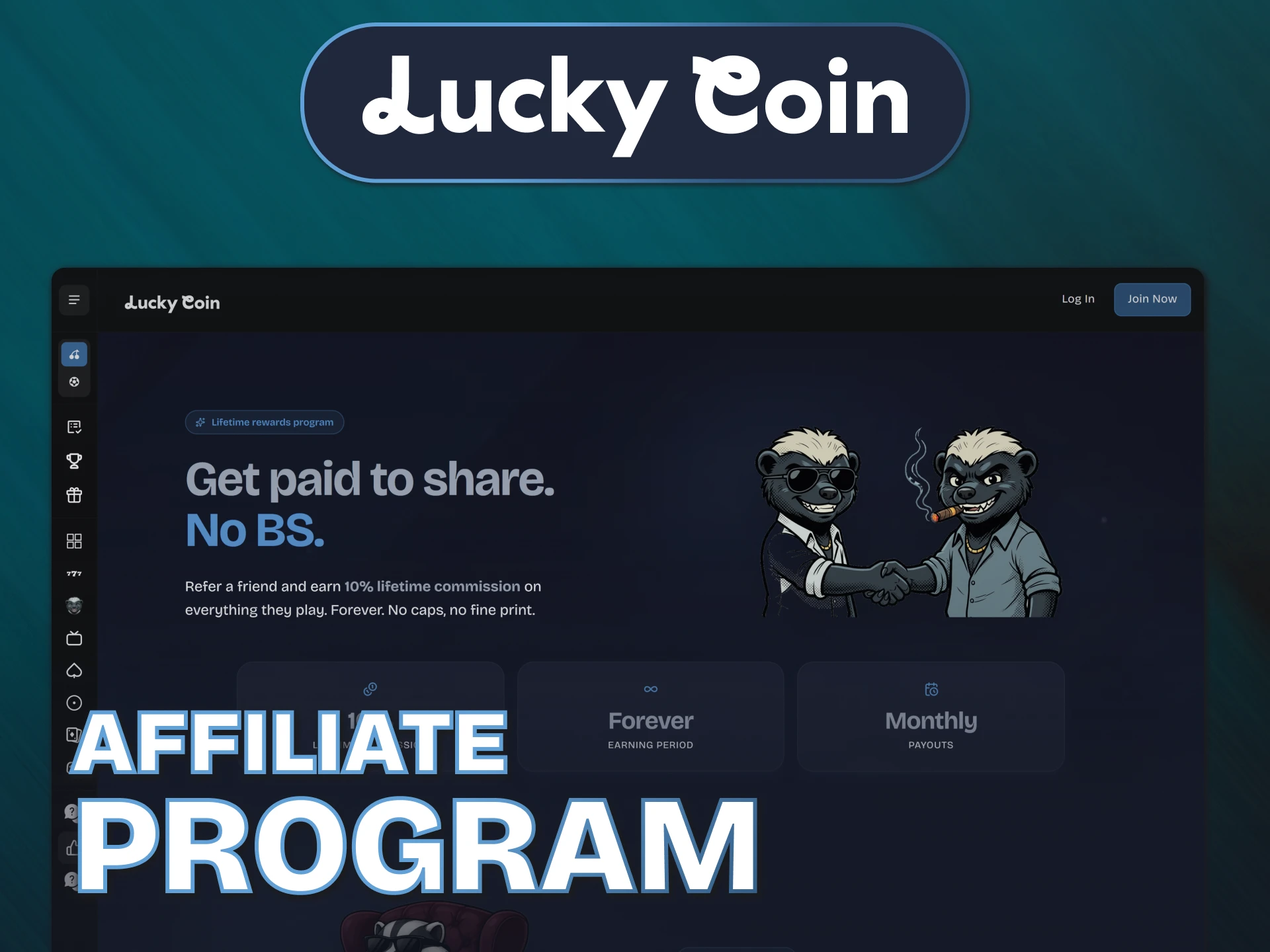 Join the profitable marketing affiliate program hosted by Lucky Coin.