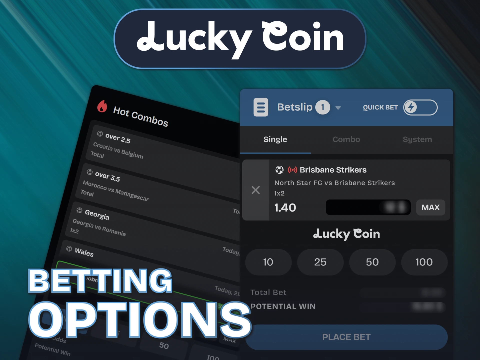 Explore the most popular homepage wagering options listed at Lucky Coin.