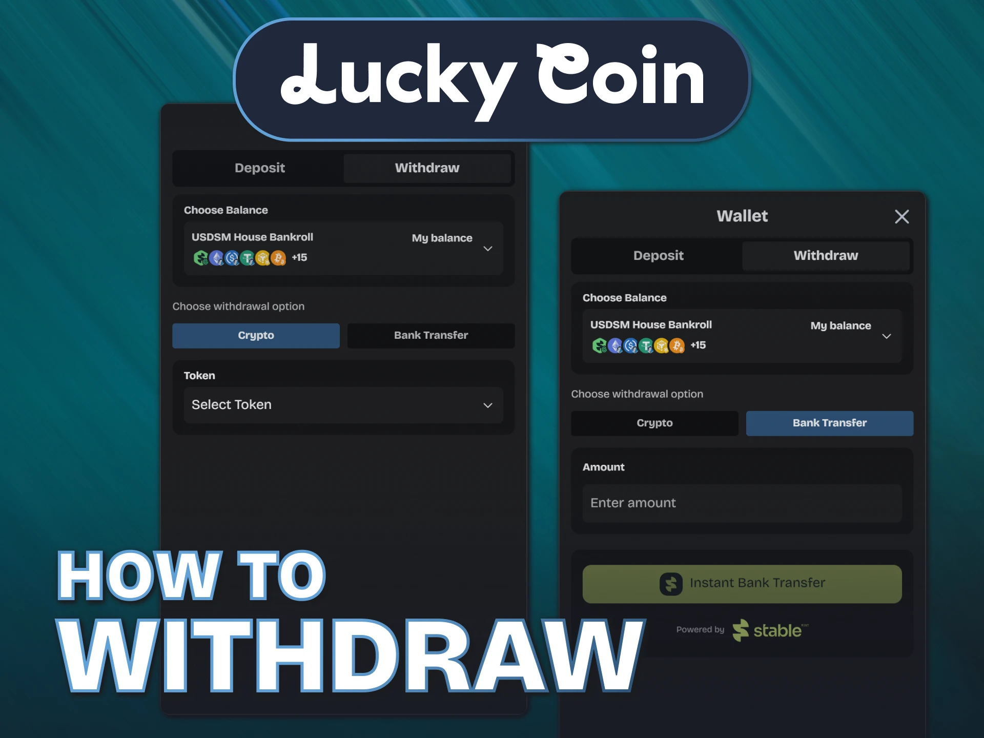 Cash out your accumulated payment winnings safely from the Lucky Coin website.