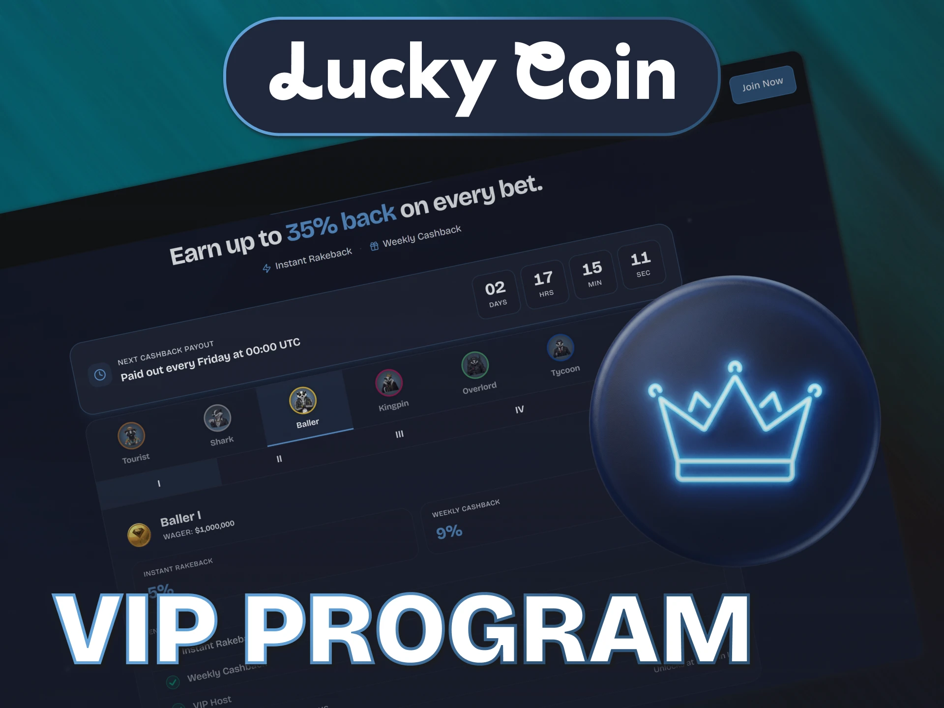 Unlock exclusive premium loyalty rewards through the Lucky Coin homepage.