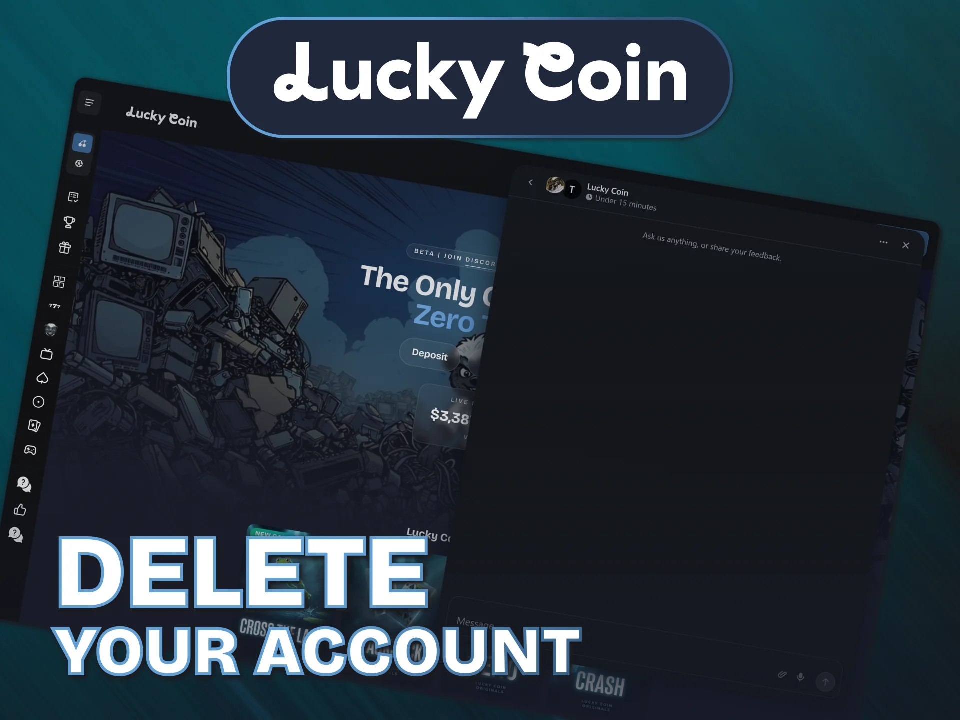 Contact customer support to close the profile linked to Lucky Coin Registration.