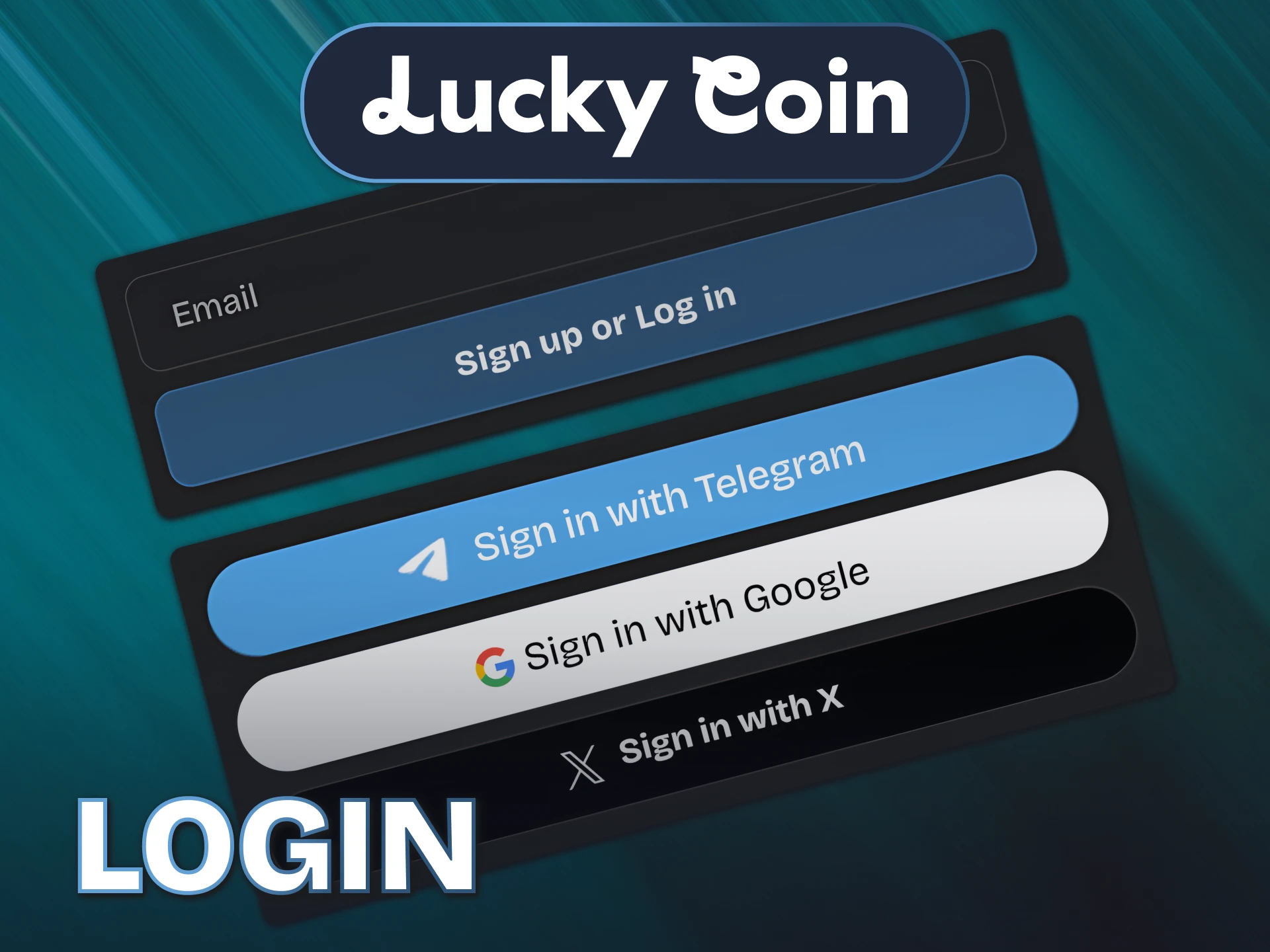 Enter your approved password credentials following your initial Lucky Coin Registration.
