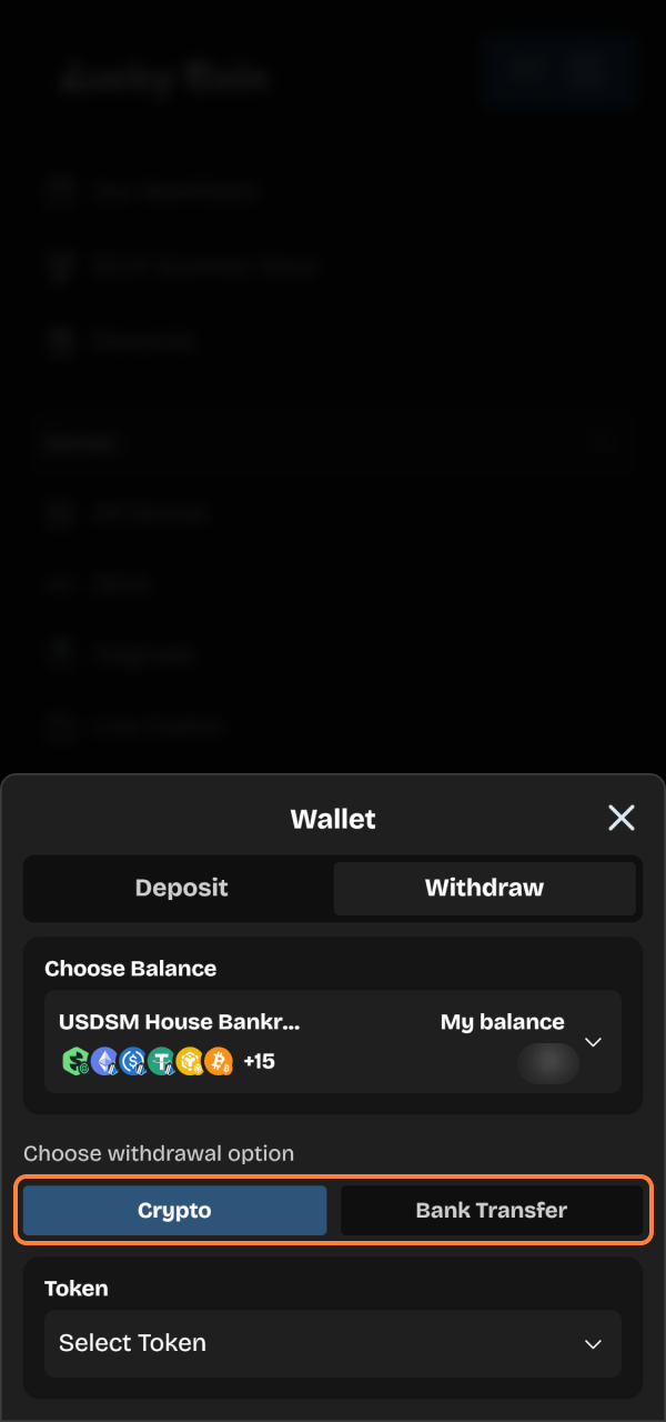 Select a verified local bank transfer tool to complete Lucky Coin Withdrawal.